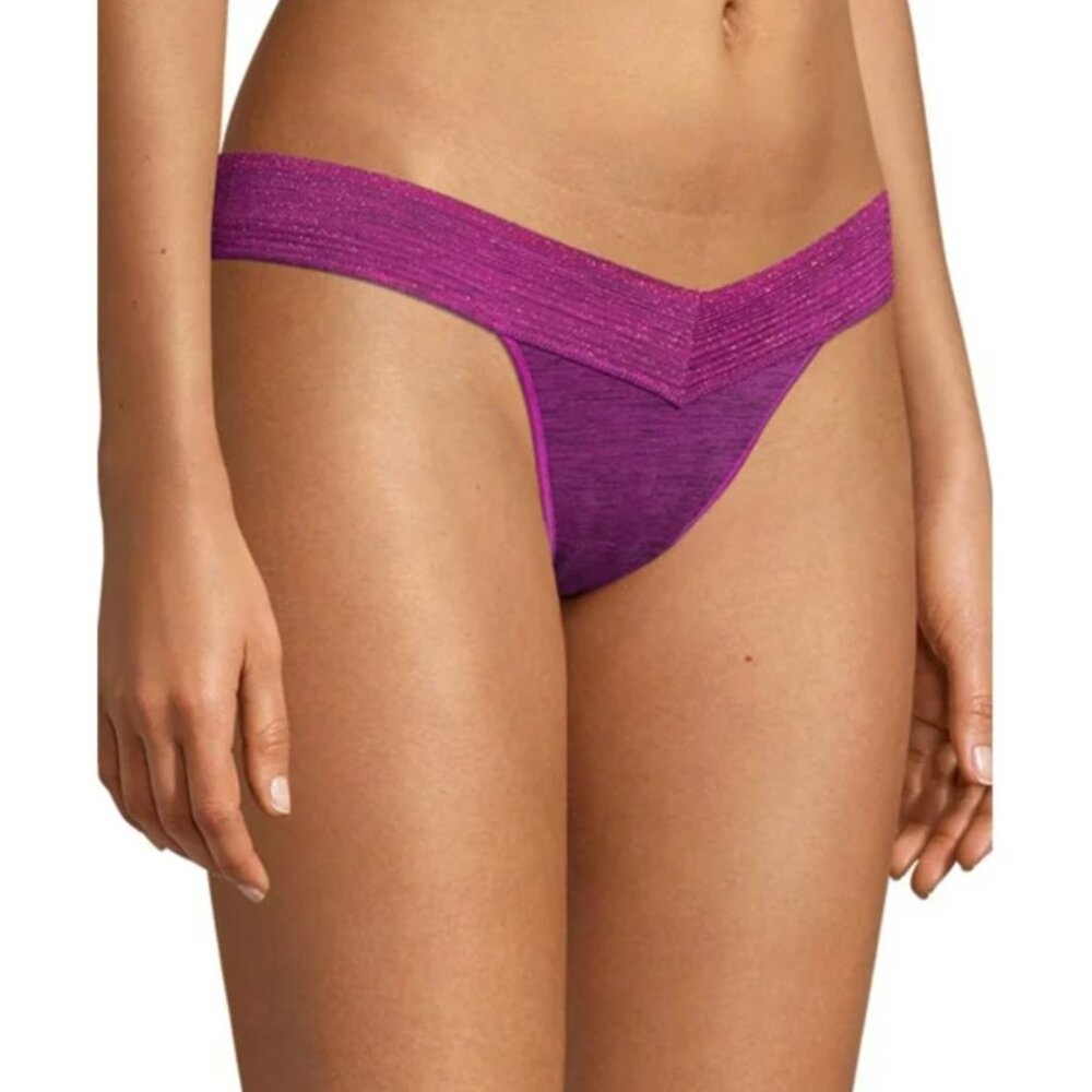 Seamless Sparkly Purple Thong - Comfortable No-Show Fit